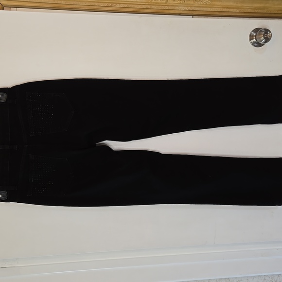 Jones New York Lexington black Denim straight leg Jeans 4 embellished pockets - Picture 2 of 13
